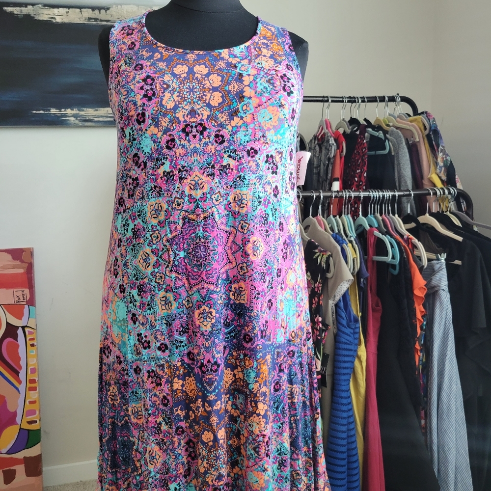 Paisley and floral swing dress